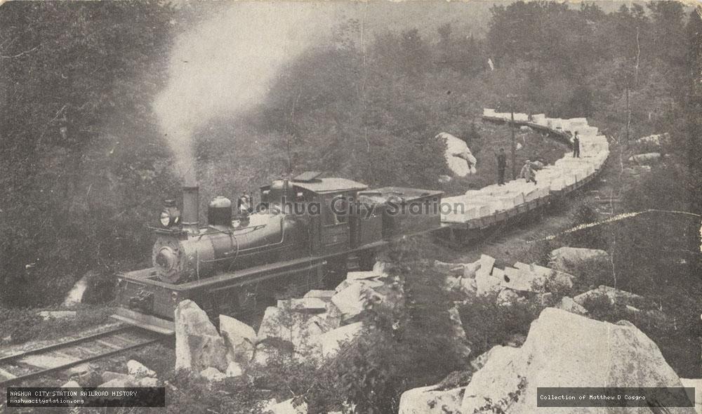 Postcard: Quarry Train, Hardwick & Woodbury Railroad, Hardwick, Vermont